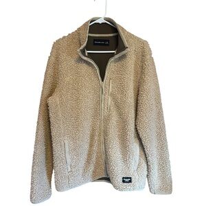 Abercrombie & Fitch Tan Sherpa Fleece Jacket